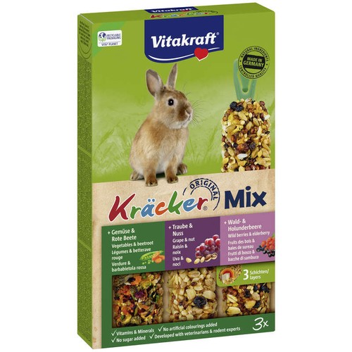 Vitakraft Assortiment Légumes, Arachides, Fruits Desbois, Aliment Pour Lapins Nains 168g