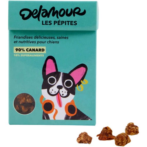 Delamour friandises pour chiens - Les Pépites Canard 75g