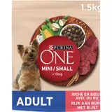Purina One Croquettes pour Chien Mini -10kg au Bœuf 1,5kg