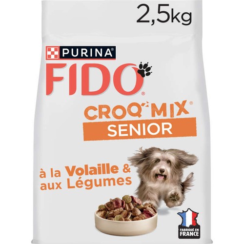 Fido Croq' Mix Croquettes à la Volaille et aux légumes pour Chien Senior 2,5kg
