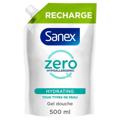Sanex Zero% Hypoallergenic Gel Douche hydratant Tous types de peau Doypack 500ml