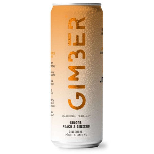 Gimber Pétillant Gingembre Pêche & Ginseng 250ml
