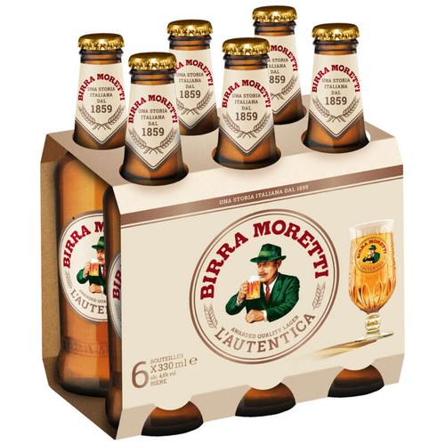 Birra Moretti Bière blonde italienne 6x33cl 4,6% vol.