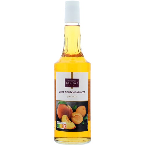 Monoprix Gourmet Sirop pêche abricot 70cl