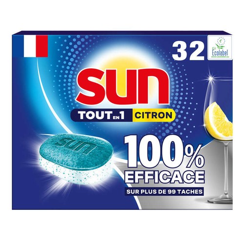Sun Tablettes Lave-vaisselle Tout en 1 Citron x32