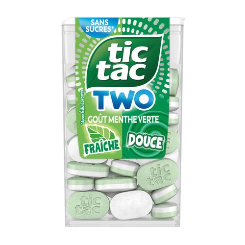Tic Tac Bonbons Two Menthe Fraîche & Douce 38 pastilles 38,5g