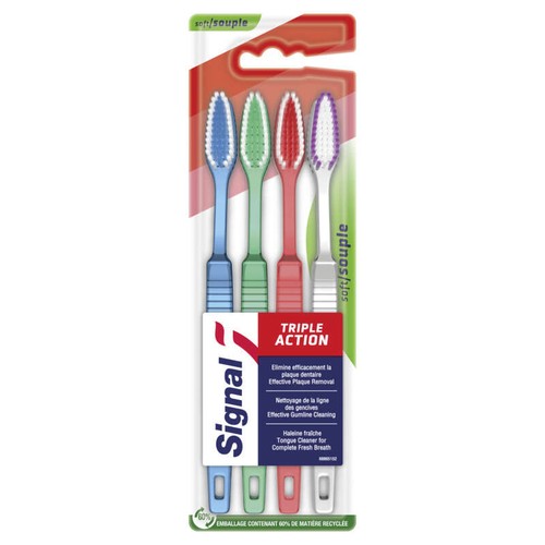 Signal Brosse à Dents Triple Action Souple x4