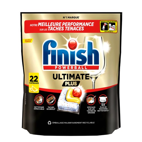 Finish Ultimate plus Capsules Lave-vaisselle Citron x22