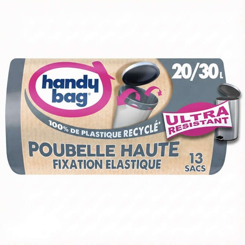 Handy Bag Sacs à fixations élastiques Poubelle haute 13x30L