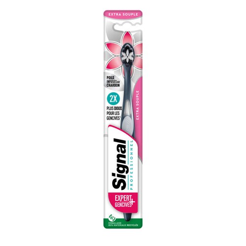 Signal Professionnel Brosse à Dents Expert Gencives + Charbon Extra Souple x1