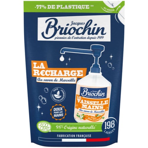 Briochin Recharge Liquide vaisselle Fleur d’Oranger Ecocert  450ml