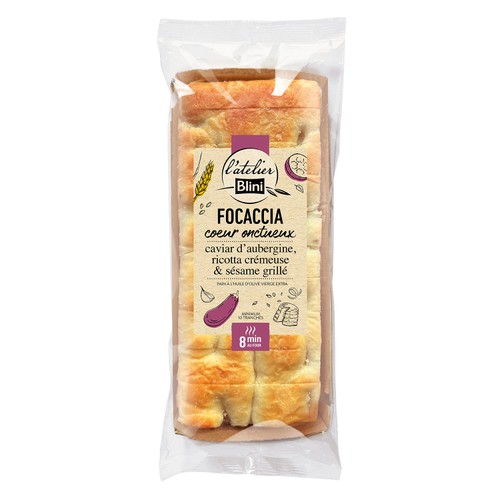 L'Atelier Blini Focaccia aubergine ricotta 150g
