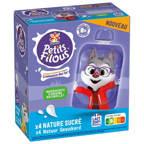 Petits Filous Yaourt Enfant Brassé Nature Sucré 4x85g
