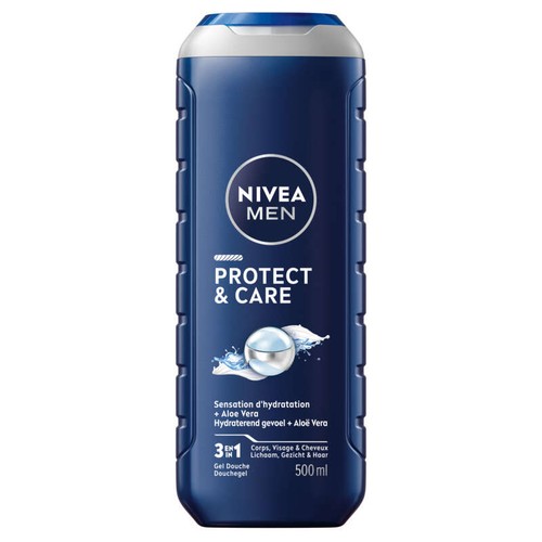 Nivea Men Gel Douche Homme Peaux sèches 3 en 1 Protect & Care  500ml