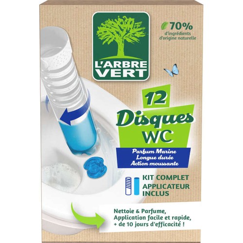 L'Arbre Vert Disque WC kit complet 70% d'ingrédients d'origine naturelle x12