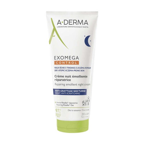 A-Derma Exomega Control Crème Nuit Émolliente Réparatrice 200ml
