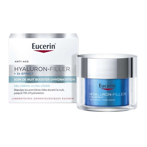 Eucerin Hyaluron-Filler + 3x Effect Gel-Crème Soin de Nuit Booster d'Hydratation 50ml