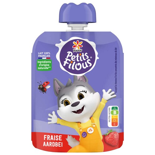 Petits filous Yaourt Enfant Brassé Aromatisé Fraise et Pêche 4x85g