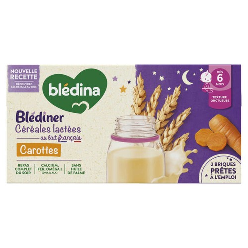 Blédina Blédiner Briques Carotte dès 6 mois 2x250ml