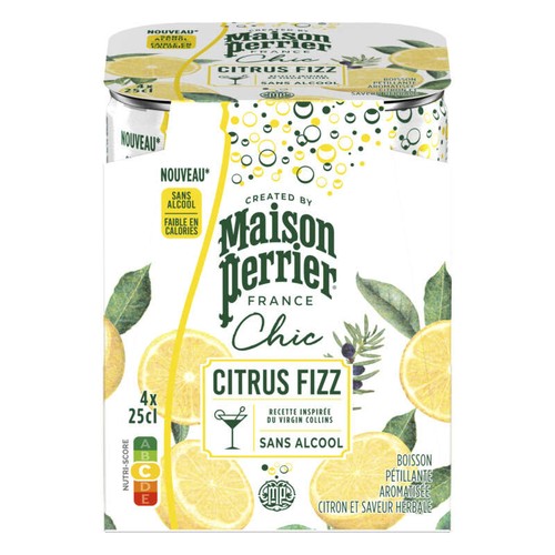 Maison Perrier chic Boisson Gazeuse Sans Alcool Citrus Fizz 4x25cl