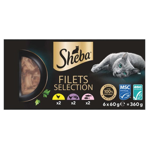 Sheba Filets sélection pour Chat adulte 6x60g
