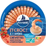 Petit Navire et Croc à l’Apéro Crevettes sauce Cocktail & Pointe de Piment 130g