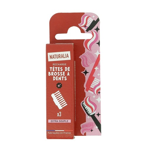Naturalia Recharge Tête de brosse à dent Extra souple x3