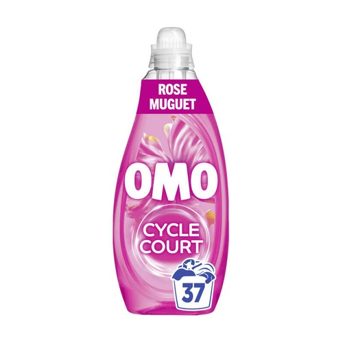 Omo Lessive liquide cycle court parfumé muguet rose 37 lavages