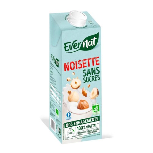 Evernat Boisson Noisette Sans Sucre Bio 1L