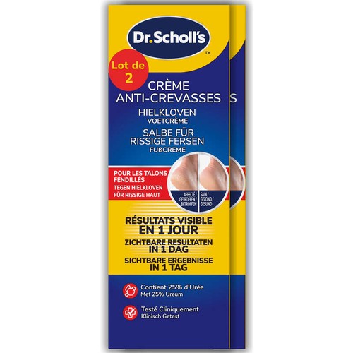 Dr.Scholl's crème anti-crevasse 24h lot x2