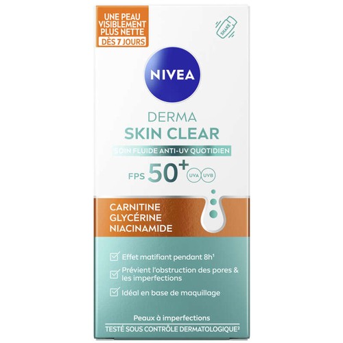 Nivea Soin Visage Fluide UV Derma Skin Clear FPS 50+ 40ml