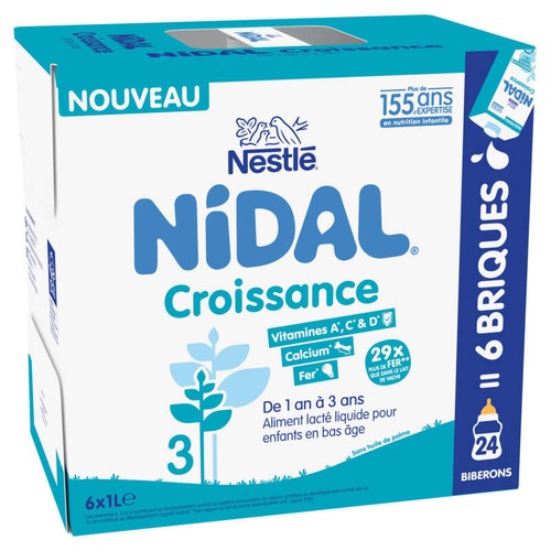 Nidal lait de croissance 6x1L