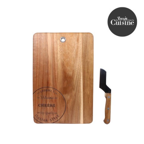 Du Bruit dans la Cuisine Plateau fromage acacia et couteau