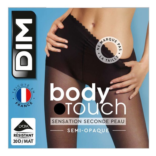 Collant Transparent Ceinture Velouté, Noir, 20D, Body Touch DIM - T1