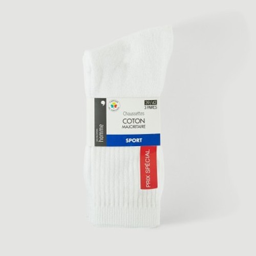 Monoprix Lot De 3 Paires De Chaussettes De Sport Anthracite T39/42