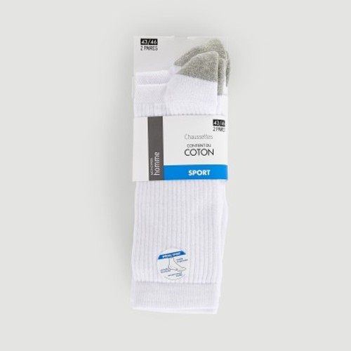 Monoprix Paires De Chaussettes Coton Sport Lot de 2 Taille 43/46