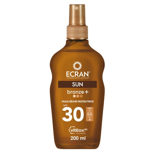 ECRAN Laboratoires Genesse Huile solaire Bronze + SPF30 vitEox 200ml