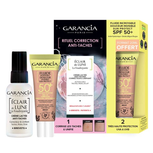 Garancia Eclair de Lune La Foudroyante Crème Anti-Taches 30ml + Fluide Incroyable Douceur SPF50+ 20ml Offert