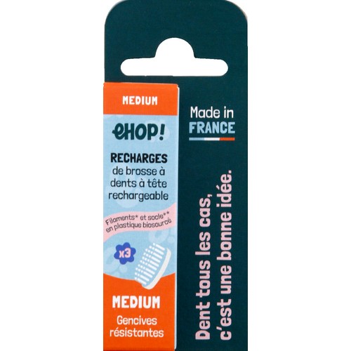 eHOP! Têtes de brosse à dents Modèle adulte medium x3