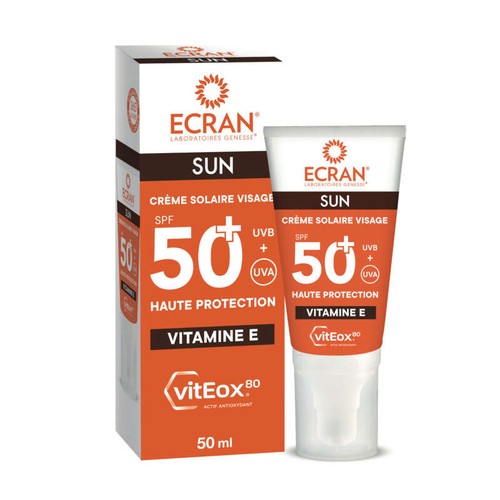 Ecran VitEox Crème solaire  visage SPF50+ Anti-âge Anti-tâches 50ml
