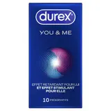 Durex You & Me Préservatif Extra Lubrifié Gel Retardant et Texture Stimulant x10