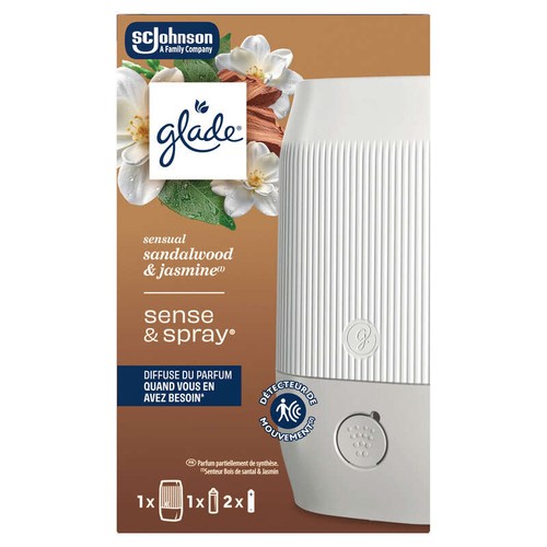 Glade Sense & Spray Diffuseur Sensual Sandalwood & Jasmine - Infusé aux huiles essentielles