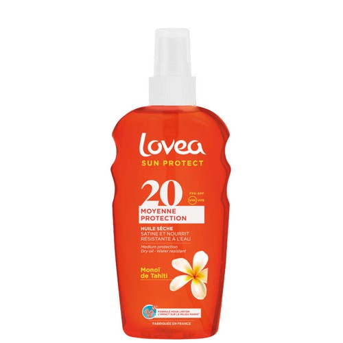 Lovea Huile sèche SPF20 Moyenne protection au Monoï de Tahiti 150ml