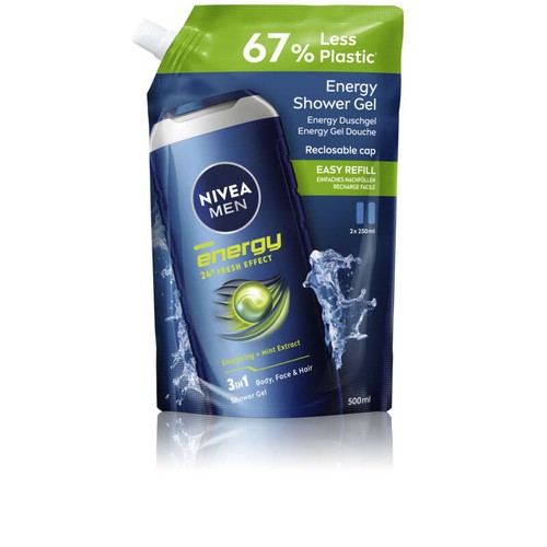 Nivea Men Gel Douche 3 en 1 Soin Energy Doypack 500ml