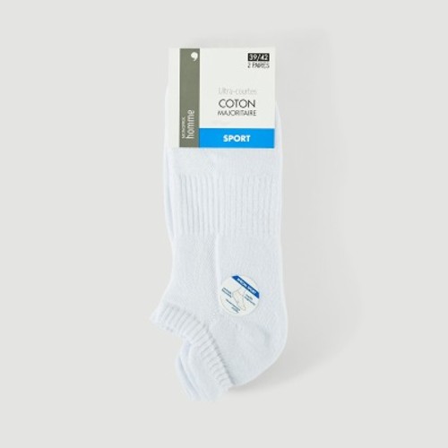 Monoprix Paires de Chaussettes Ultra-Courtes Sport Noir T.39/42 x2