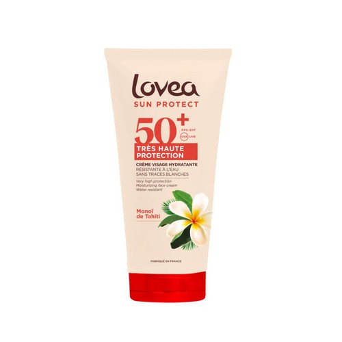 Lovea Crème solaire visage hydratante Très Haute Protection SPF50+ au Monoï de Tahiti 50ml