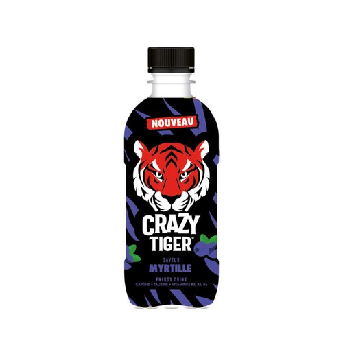 Crazy Tiger Energy drink Saveur myrtille 35cl