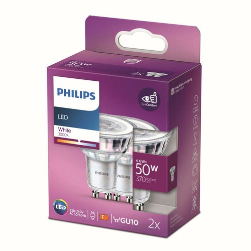Philips Ampoules Led Spot Gu10 50W Blanc Neutre x2