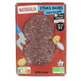Naturalia Steaks Hachés Pur Bœuf Façon Bouchère 5%  de Mg 2x100g