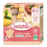 Babybio Purée de pomme, poire et pêche Bio 4x90g